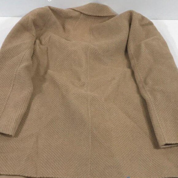 NWT Theory Clairene Chevron Wool Coat Women's Palomino Open Front Long Sleeve S - Picture 5 of 6